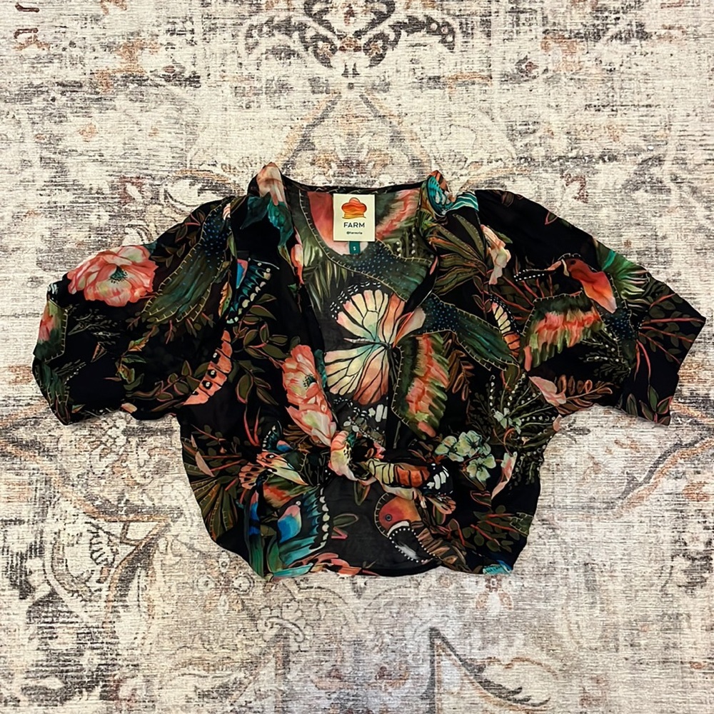FARM Rio crop wrap blouse
